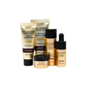 3W Clinic Collagen & Luxury 24K Gold Special Starter Kit showcasing luxurious skincare products.