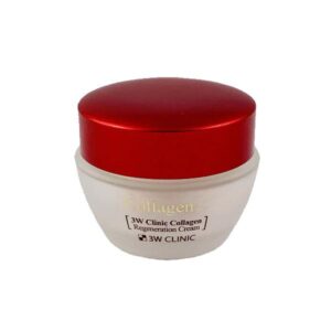 3W Clinic Collagen Regeneration Cream 60ml showing its packaging and texture.