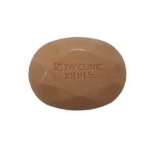 3W Clinic Herbal Green Tea Beauty Soap showcasing the product's packaging and texture.