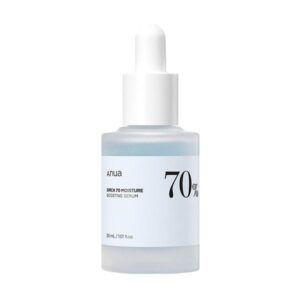 Anua Birch 70% Moisture Boosting Serum bottle on a light background.