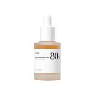 Anua Heartleaf 80% Moisture Soothing Ampoule bottle on a light background.