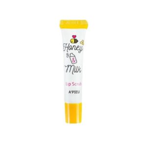 A’pieu Honey & Milk Lip Scrub in a jar showing its creamy texture.