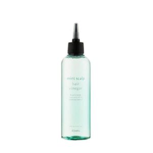 A'pieu Mint Scalp Hair Vinegar bottle with mint leaves in the background.