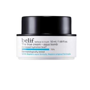Belif The True Cream Aqua Bomb product image showing the gel-cream texture.