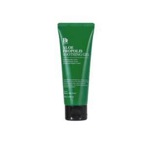 Benton aloe propolis soothing gel in a clear container on a white background.