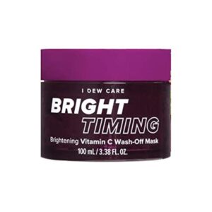 I DEW CARE Bright Timing Vitamin C Wash-Off Mask in a jar with fresh ingredients