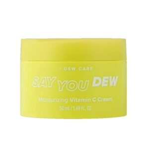 I DEW CARE Say You Dew Moisturizing Vitamin C Gel and Cream in a jar on a white background.
