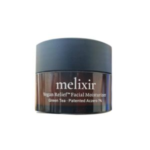 Melixir Vegan Relief Facial Moisturizer product image showcasing the packaging.