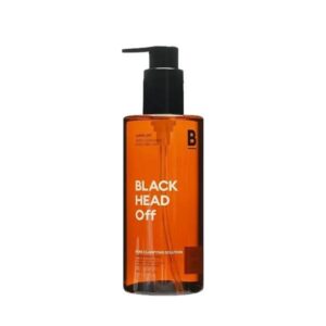 Missha Super Off Cleansing Oil (Blackhead Off) 305ml bottle displayed on a clean surface.