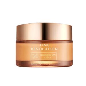 Missha Time Revolution Primestem 100 Cream packaging and texture.
