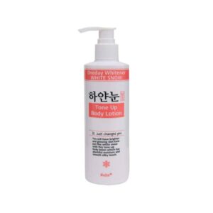 Nella Oneday Whitener White Snow Tone Up Body Lotion 250ml displayed on a clean surface.