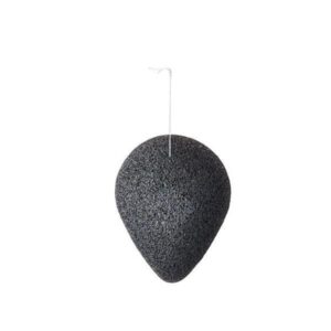 Purito Bamboo Charcoal Konjac Sponge showing its texture and shape.