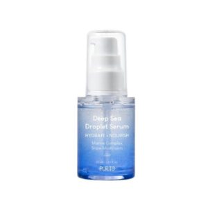 Purito Deep Sea Droplet Serum 30ml showcasing its packaging and texture.