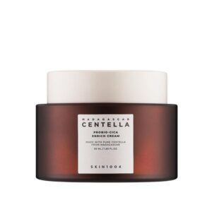 SKIN1004 Madagascar Centella Probio-Cica Enrich Cream in a jar on a neutral background.
