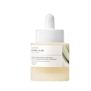 SKIN1004 Madagascar Centella Retinol 0.2 Boosting Shot Ampoule 30ml packaging and bottle view.