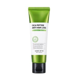 SOME BY MI Cica Peptide Anti Hair Loss Derma Scalp Treatment in a bottle on a light background.