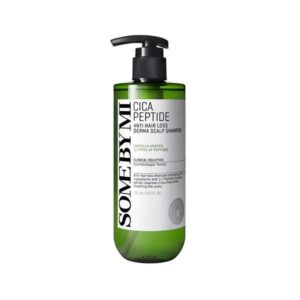 Some By Mi Cica Peptide Anti Hair Loss Derma Scalp Shampoo bottle on a white background.