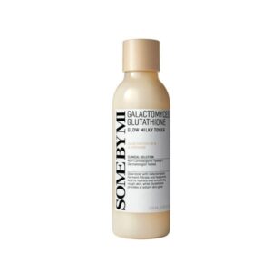 Some By Mi Galactomyces Glutathione Glow Milky Toner 200ml bottle on a light background.